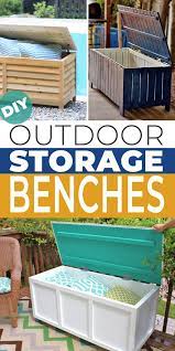 diy outdoor storage benches the