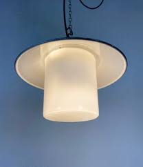 industrial hanging lamp with milk glass