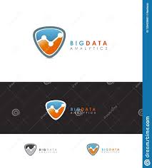 Shield Data Analytics Chart Logo Stock Vector Illustration