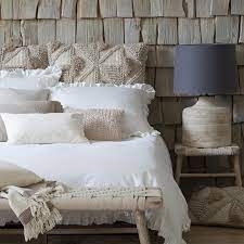 modern ruffle white bed linen king
