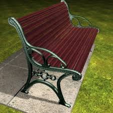 3d cast iron garden bench model