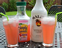 2 parts malibu rum, 1 part coocnut cream, 1 part pineapple juice, top with ice and fresh. Raspberry Lemonade Summer Cocktail The Cookin Chicks