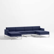 dune navy double chaise outdoor patio