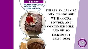 with cocoa powder and condensed milk