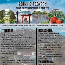 2 days 1 night baguio tour package