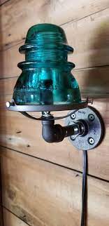 Glass Insulator Sconce Lamp With Cord