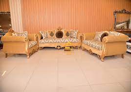 6 seater royal crown golden sofa set