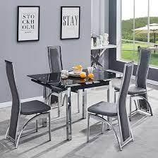 Paris Extending Glass Dining Table With