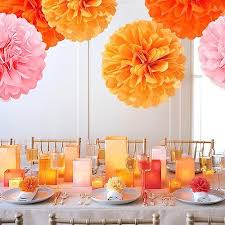 pink orange groovy party decorations