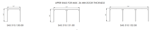 Upper Rails For Max 36mm Door Thickness