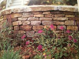 Stone Wall With Capstone Patio Garden