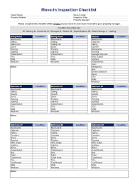 move in inspection checklist