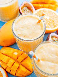 tropical mango juice with pion fruit