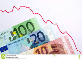 Down Trend Euro Currency Trading Graph Stock Image Image