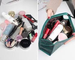 makeup bag zipper pouch pu leather