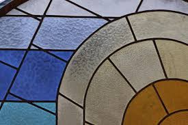 Mid Century Modern Stained Glass Window