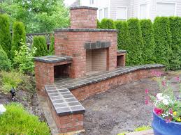 outdoor fireplace red brick fireplaces