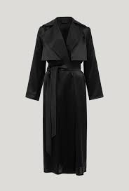 Black Silk Trench Coat Gabrielle Moye