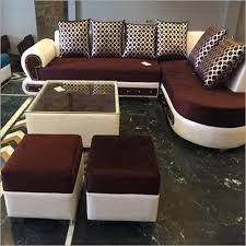 wood brown cream luxurious sofa set