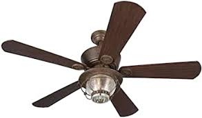 Merrimack 52 In Antique Bronze Downrod Mount Indoor Outdoor Ceiling Fan With Light Kit And Remote Amazon Com