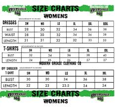 Size Charts Size Measuring Guide Retro Style Fashion