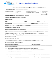Vendor Application Form Free Download Vendor Application Template