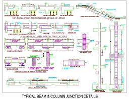 typical beam and column junction cad