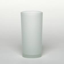 Tall Frosted Glass Votive Holder