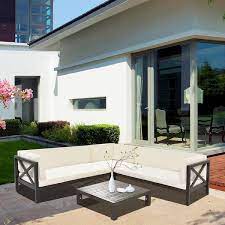 Wood Outdoor Sectional Set