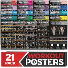 large workout poster set