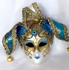 Louise Blue Mini Jester Wall Mask