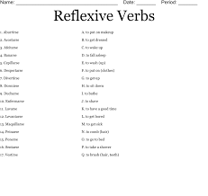 reflexive verbs worksheet wordmint