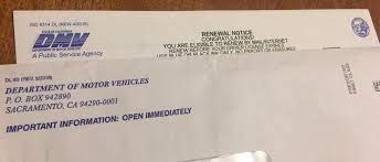 dmv won t send return envelopes