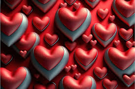 premium photo 3d love heart pattern