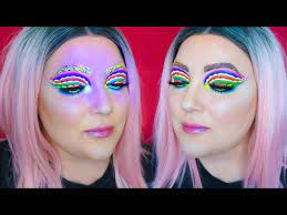 neon rave blacklight party makeup