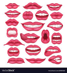 lip cartoon beautiful red lips in kiss