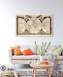 Wall Decor Old Maps Map Of The World