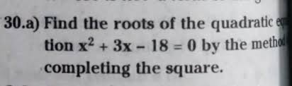 Find The Roots Of The Quadratic Tion X2