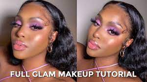 full glam makeup tutorial purple