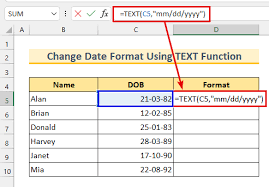 formula to change date format in excel