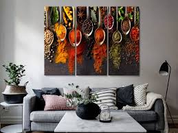 Spices Kitchen Triptych Canvas Wall Art