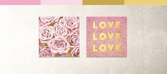 Gold Pink Canvas Wall Art By
