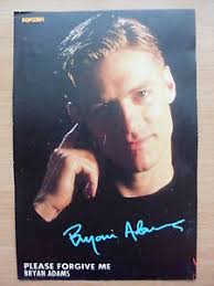 Bryan adams and robert john mutt lange mixer: Bryan Adams Please Forgive Me Lyric Card Autograph Ebay