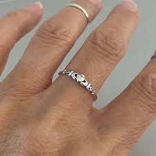 The way an individual wears the ring signifies different relationship statuses! Sterling Silver Tiny Irish Claddagh Ring Dainty Ring Friendship Ring Silver Ring Love Ring In 2021 Irish Ring Claddagh Claddagh Rings Friendship Rings