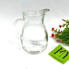 Vintage Clear Glass Small Pitcher With