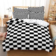 black and white plaid bedding duvet