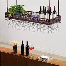 vevor 36 bottle ceiling wine gl rack