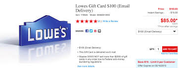 lowes 100 gift card email delivery