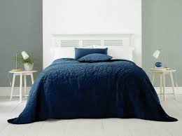 velvet geometric throw bedspread navy blue