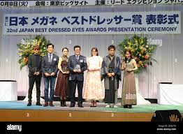 L-R) Takahiro Nishijima, Hiroyuki Kishi, Yui Okada, Ichiro Matsui, Reina  Triendl, Shiraku Tatekawa, Minami Tanaka, Oct 8, 2019 : 32nd Japan Best  Dressed Eyes Awards in Tokyo, Japan. Credit: AFLO/Alamy Live News